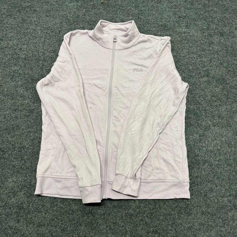 Fila Track Jacket Womens Size XL Lavender Purple Full Zip Mock Neck Athletic
